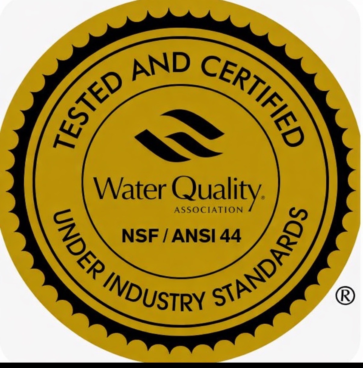 Water Quality Association - Tested and Certified under NSF/ANSI 44 Industry Standards